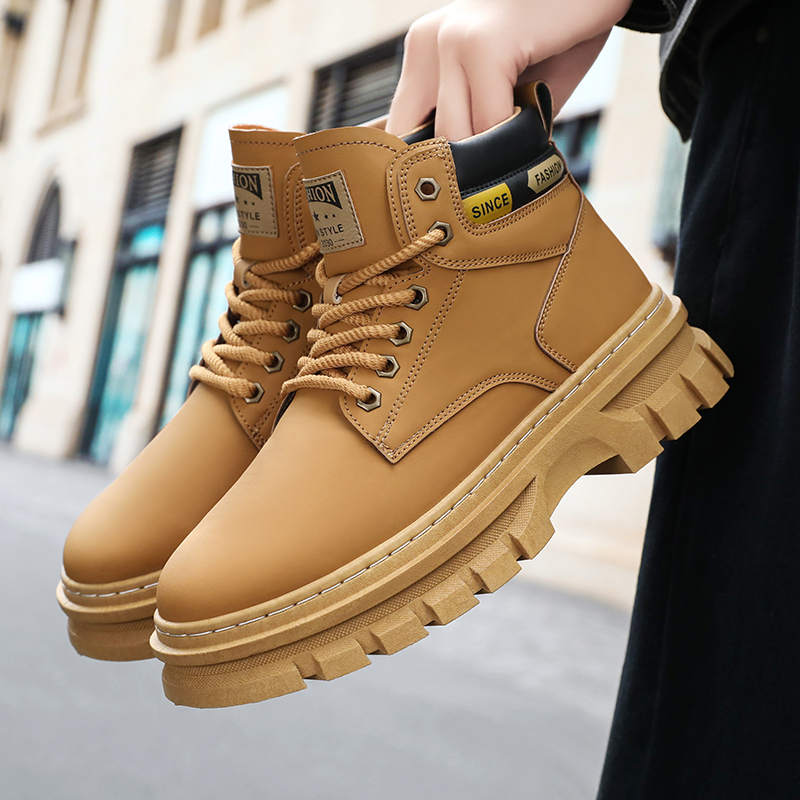 Men'S Shoes Hey Dude - Modne męskie skórzane buty zimowe, wysokie,