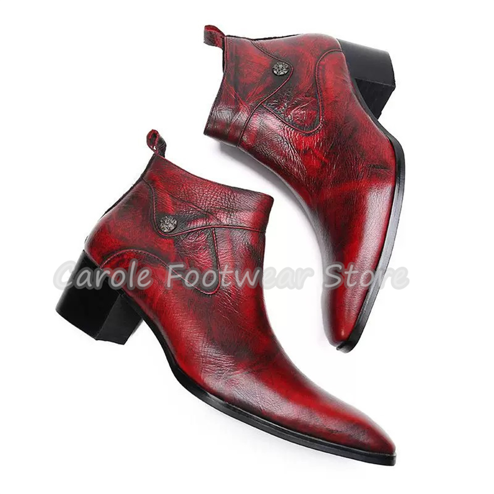 Men'S Shoes Increase Height - Męskie botki Chelsea z naturalnej skóry