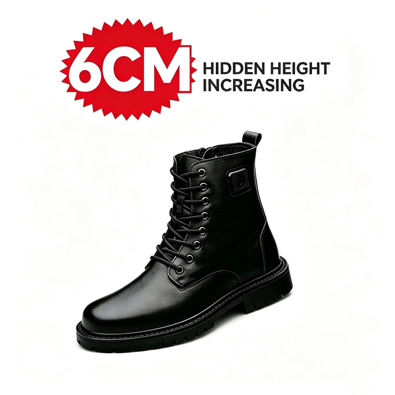 Men'S Shoes Increase Height - Męskie skórzane buty z ukrytym podwyższeniem